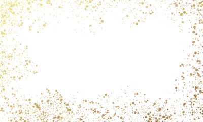 Abstract gold confetti overlay, isolated object with transparent background, metallic sparkles, golden falling  random snow