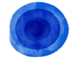 Blue watercolor paint smudge, isolated object with transparent background