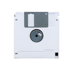 Close up of an old floppy disk cassette.