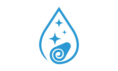 carpet and water drop logo. cleaning service symbol icon design.