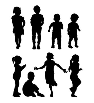 silhouettes of children