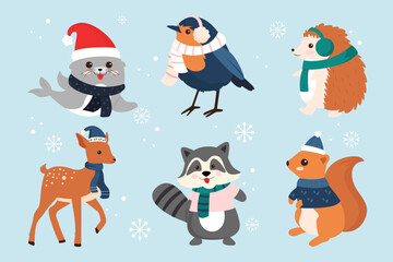 Winter And Christmas Animals Collection