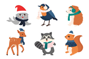 Winter And Christmas Animals Collection