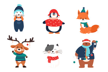 Winter And Christmas Animals Collection