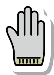 ミニステッカーキャンプアイコン 軍手