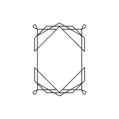 Art deco golden frames decorations, Golden art deco ornaments, retro geometric ornamental frame - classic luxurious gold frames, wedding invitation, celebration event