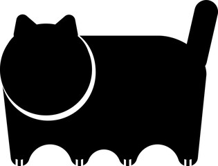 black ablack and white cat logo. vector illustration. isolate. - 550946613