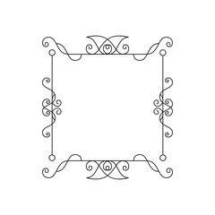 Vintage ornamental frame, vintage rectangle ornaments and ornate border. Decorative wedding frames, antique museum picture borders or deco divider, gift card, floral frame