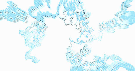 Render with light blue background with rectangles