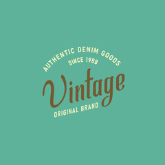 Vintage Badge Logo Design - Vector Stamp, old classic style illustration for apparel brand, restaurant, bistro, barber shop