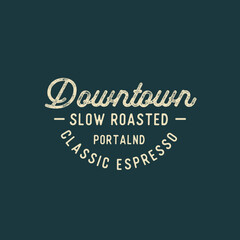 Vintage Badge Logo Design - Vector Stamp, old classic style illustration for apparel brand, restaurant, bistro, barber shop