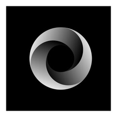Vortex Spiral logo abstract circle shape - spiral motion twirl twist curve rotation spin whirlpool radial warp geometric shape for businesses - spinning circle