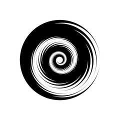 Vortex Circle logo abstract circle shape - spiral motion twirl twist curve rotation spin whirlpool radial warp geometric shape for businesses - spinning circle