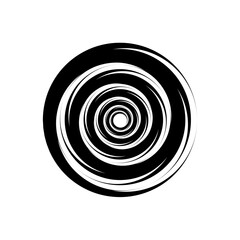 Vortex Circle logo abstract circle shape - spiral motion twirl twist curve rotation spin whirlpool radial warp geometric shape for businesses - spinning circle