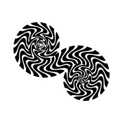 OpArt Optical Illusion Logo Abstract Design, Abstract art illustration with black and white stripes, pattern background