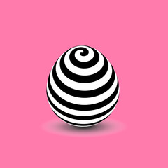 Easter egg decorated with geometric patterns - optical illusion egg, opart, artistic, modern - holidays seasons - geometric effect abstract forms