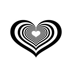 Heart logo - Love symbol Valentines day romantic celebration wedding passion health marriage web care emotion feeling - couple dating, optical illusion