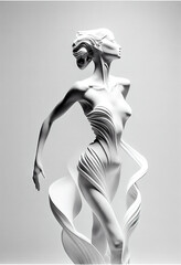 Abstract female figure. Ai generated illustration