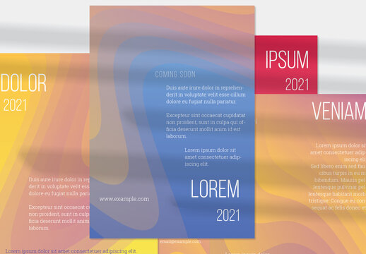 Flyer Layout with Futuristic Wavy Gradient Blend Shapes
