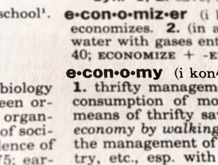 Fototapeta premium Closeup of the word economy