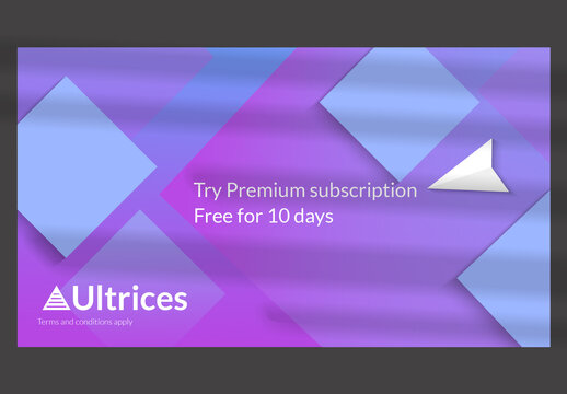 Slideshow Ad Layout with Vanishing Gradient and Paper Cut Shapes