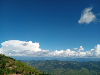 mountains and clouds