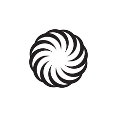 Vortex Circle logo abstract circle shape - spiral motion twirl twist curve rotation spin whirlpool radial warp geometric shape for businesses - spinning circle