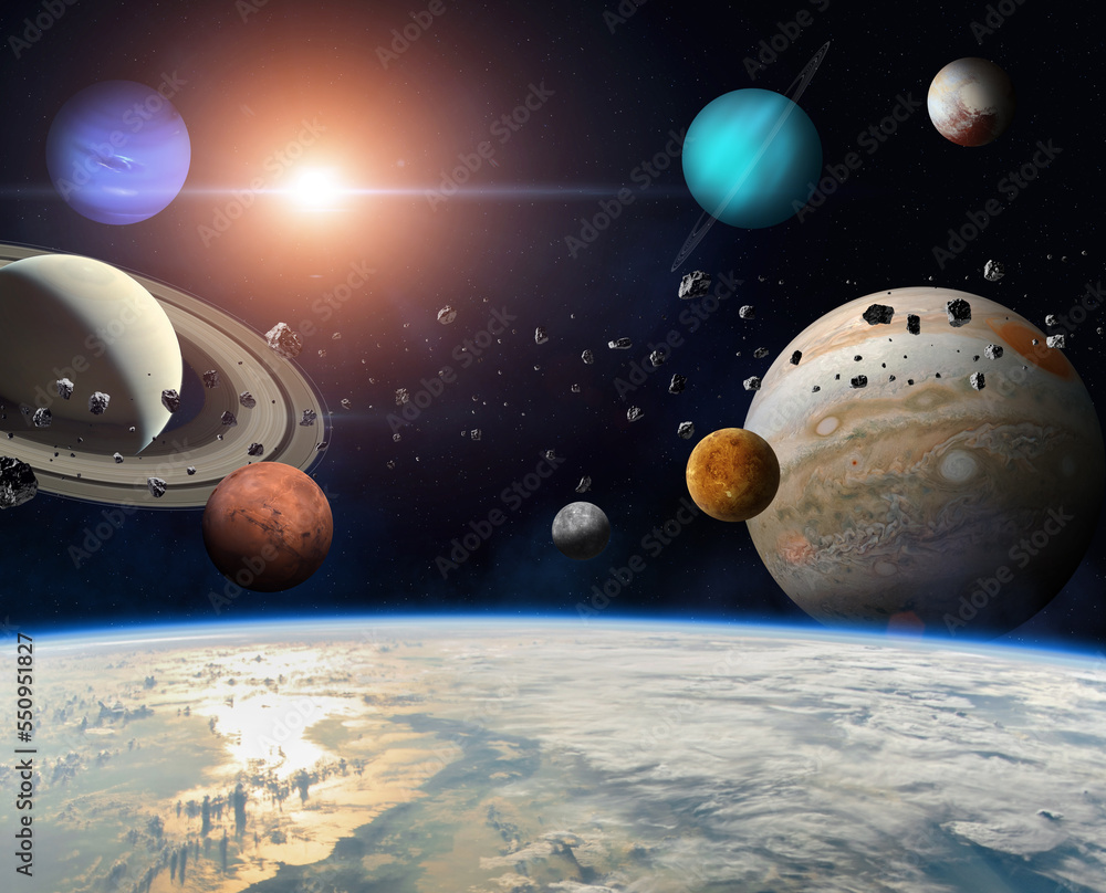 Canvas Prints earth and solar system planets. elements of this image furnished by nasa.