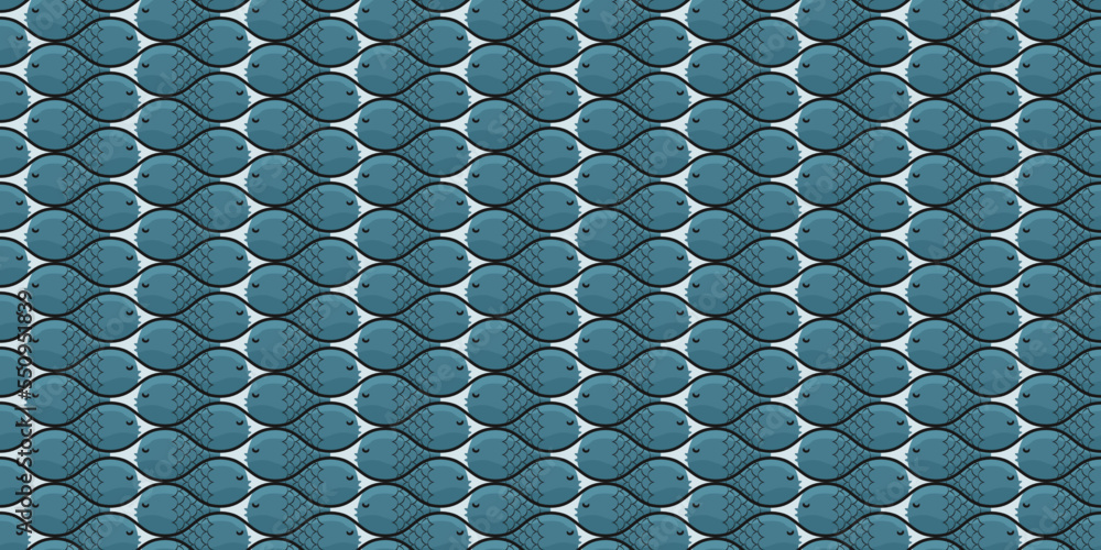 Poster fish for wallpaper and other surfaces, stylish fish pattern. seamless pattern, suitable for print an
