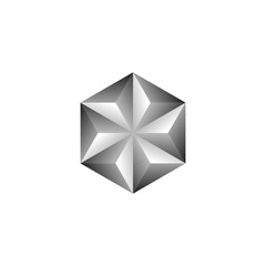 Hexagon Logo - element perspective geometric abstract design vector line art geometry shape grid mosaic finance business