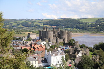 Fototapeta na wymiar View to Conwy castle and Conwy, Wales United Kingdom