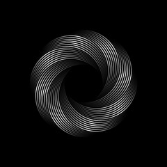 Vortex Circle logo abstract circle shape - spiral motion twirl twist curve rotation spin whirlpool radial warp geometric shape for businesses - spinning circle