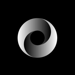 Vortex Circle logo abstract circle shape - spiral motion twirl twist curve rotation spin whirlpool radial warp geometric shape for businesses - spinning circle