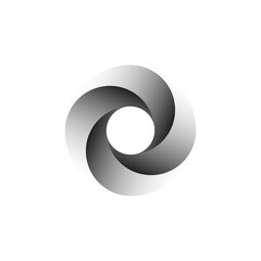 Vortex Circle logo abstract circle shape - spiral motion twirl twist curve rotation spin whirlpool radial warp geometric shape for businesses - spinning circle