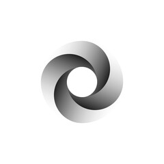 Vortex Circle logo abstract circle shape - spiral motion twirl twist curve rotation spin whirlpool radial warp geometric shape for businesses - spinning circle