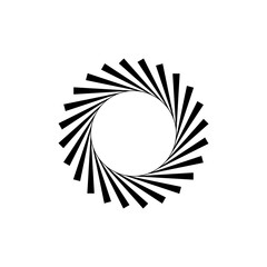 Vortex Circle logo abstract circle shape - spiral motion twirl twist curve rotation spin whirlpool radial warp geometric shape for businesses - spinning circle