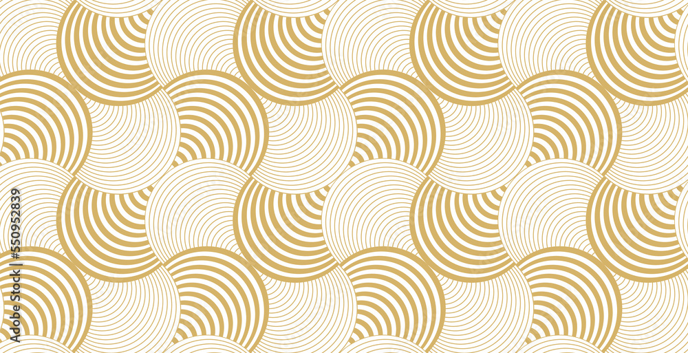 Aufkleber background pattern seamless circle geometric abstract wave gold and line. wavy luxury christmas patt