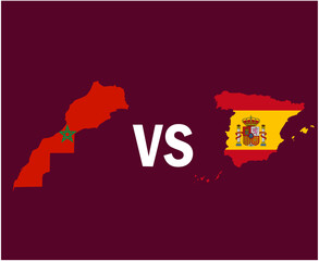 Morocco And Spain Map Symbol Design Europe And Africa football Final Vector Europen And African Countries Football Teams Illustration