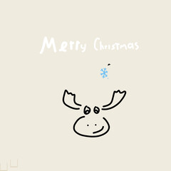 Merry Christmas. Calligraphic inscription on a gray background.
