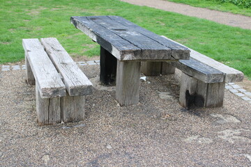wooden bench in the park