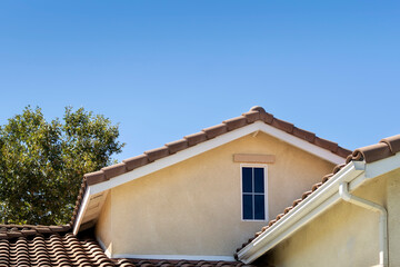 Single family residence attic window, Menifee, California, USA