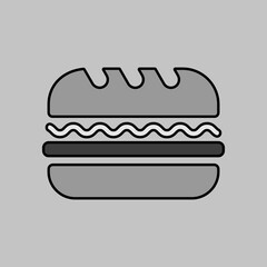 Subway Sandwich vector icon. Fast food sign