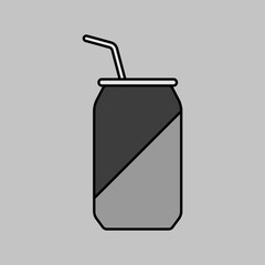Soda cans vector icon. Fast food sign