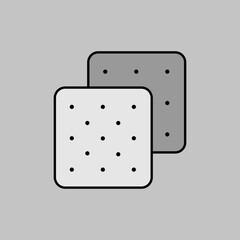 Cookie vector grayscale icon. Fast food sign