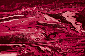 Viva Magenta - color of the year 2023. Trendy color sample. Beautiful toned surface with marble...