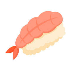 Sushi in flat style isolated