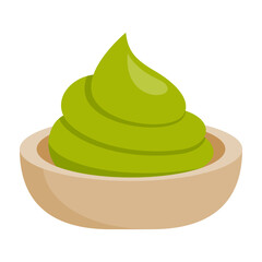Wasabi in flat style isolated