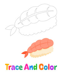 Sushi tracing worksheet for kids