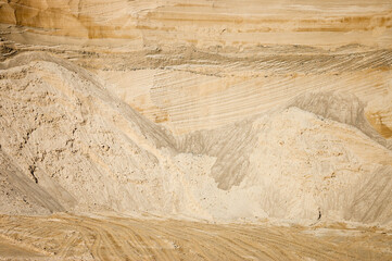 in the photo, sand in a sand quarry close-up