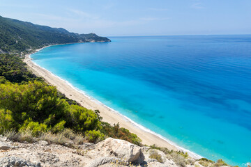 Fototapeta na wymiar Amazing panoramic view of coastline of Lefkada, Greece